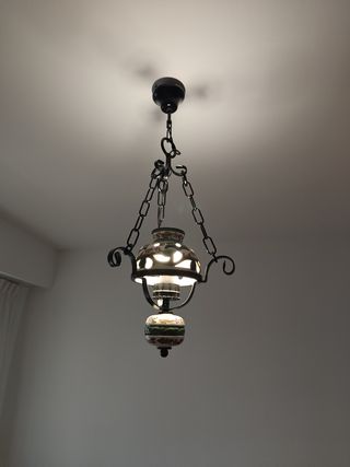 Lampara colgante rústica cerámica