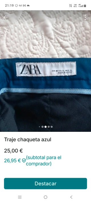 Traje azul hombre