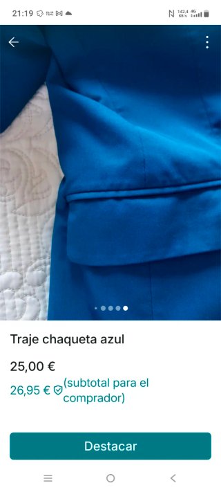 Traje azul hombre