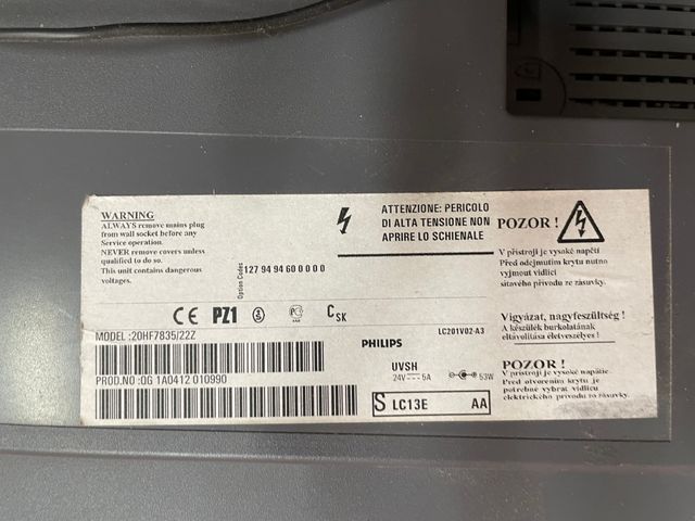 TV Philips Flat 20" plata