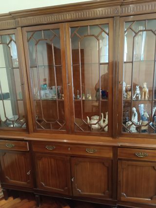 Vitrina aparador años 60. Madera y cristal