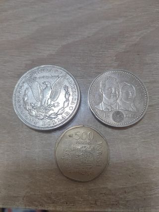3 Monedas Plata - USA y España