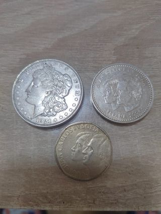 3 Monedas Plata - USA y España