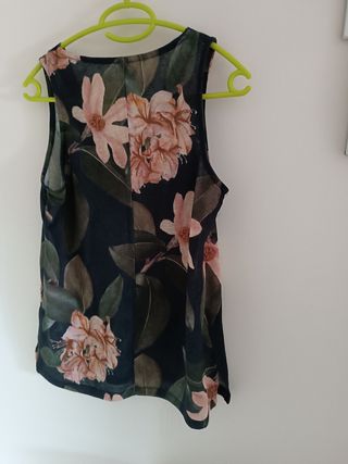 Top estampado flores - Verde Oliva