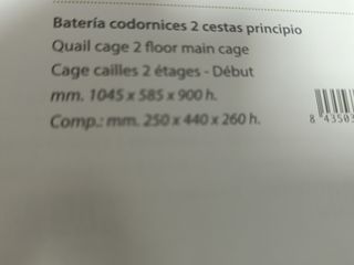 Jaula codornices 2 pisos