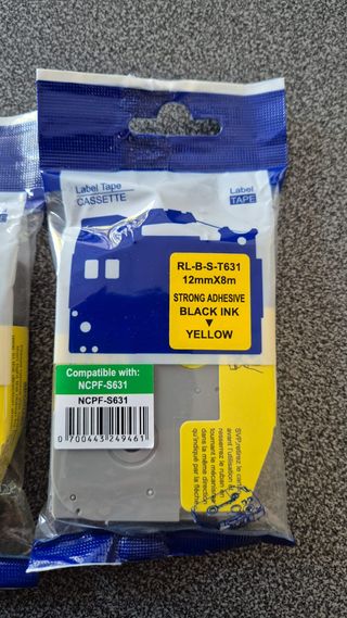 Cinta compatible etiquetas BROTHER 12mmX8m  
