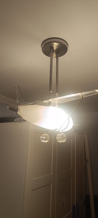 Lampara Avión Cristal - Dormitorio Infantil