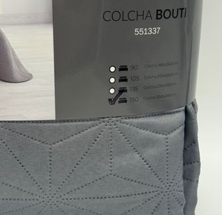 Colcha bouti gris 150cm