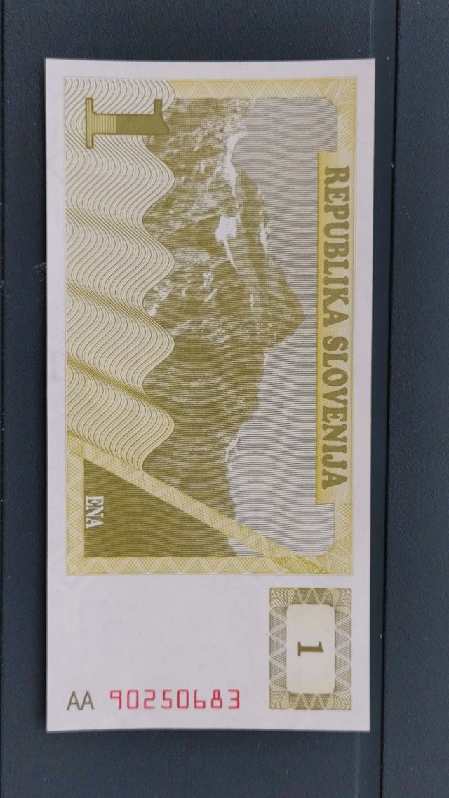 Banconota 1 Tolar Slovenia 1990 Banconote del mond