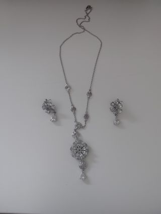 Collar y pendientes plata