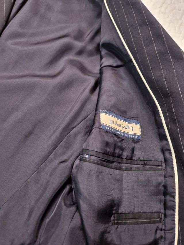 Traje M. Dutti azul rayas p. verano M