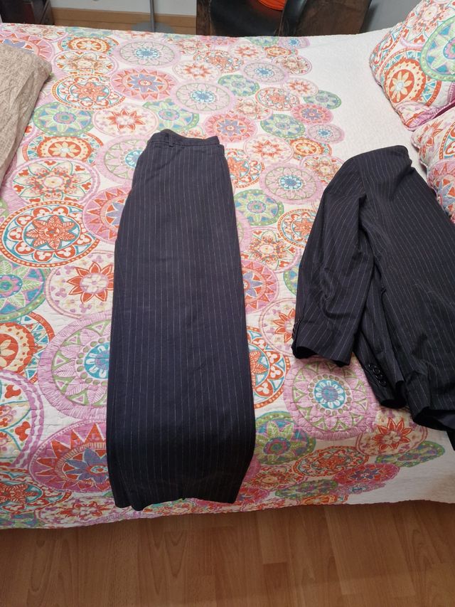 Traje M. Dutti azul rayas p. verano M