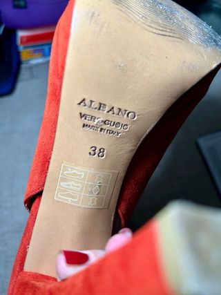 Sandalias ALBANO rojas tacón alto ante