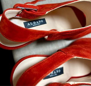 Sandalias ALBANO rojas tacón alto ante