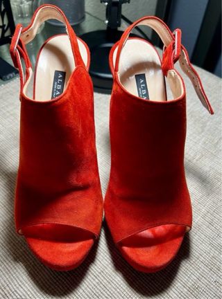 Sandalias ALBANO rojas tacón alto ante