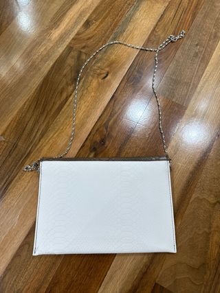 Bolso blanco y marrón serpiente