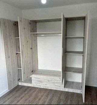 Armarios de madera - Gris y blanco