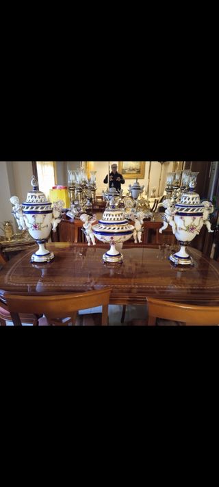 Jarrones porcelana azul y blanco
