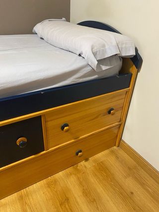 Cama nido infantil madera azul