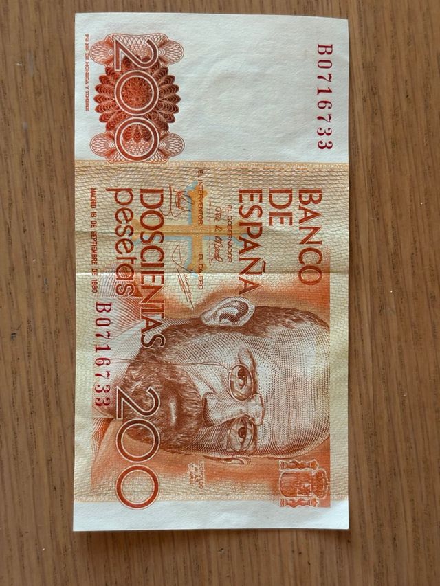Billete 200 pesetas antiguo