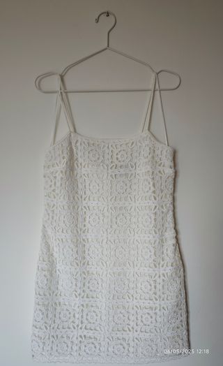 Vestido crochet Zara blanco talla S