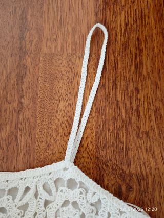 Vestido crochet Zara blanco talla S