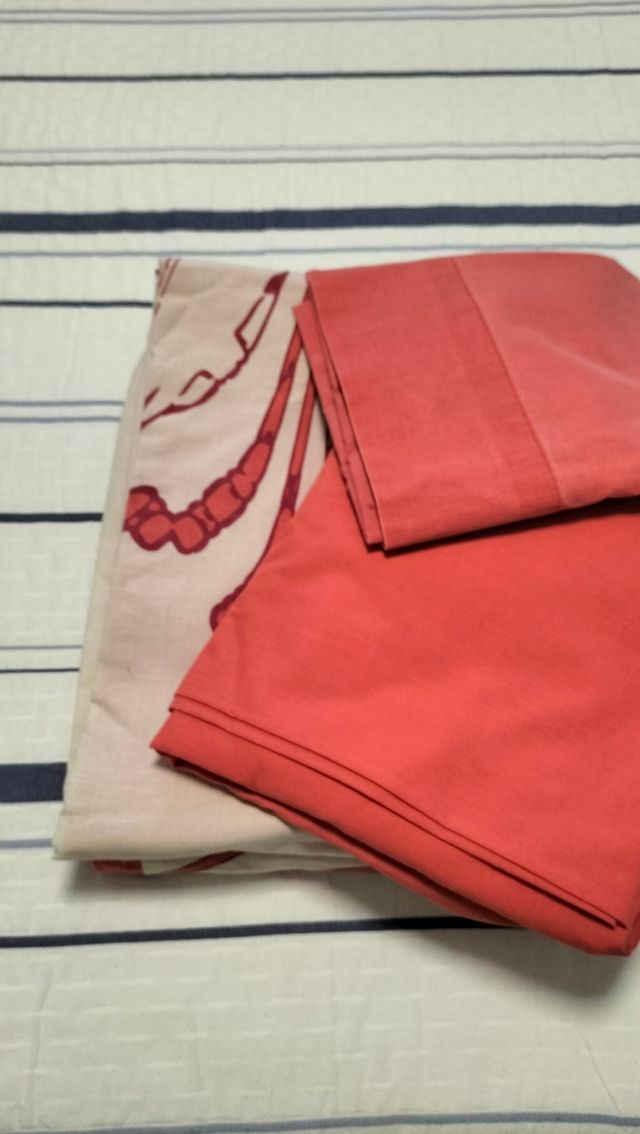 Funda nórdica 90cm - Beige y naranja