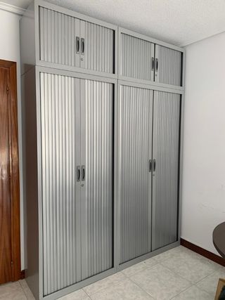 Armario archivador metálico gris - 2 puertas