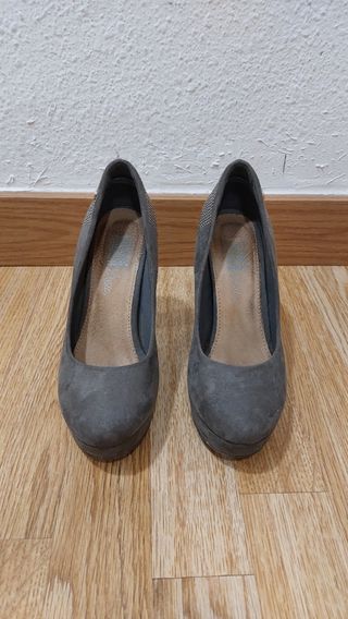Zapatos salón mujer gris