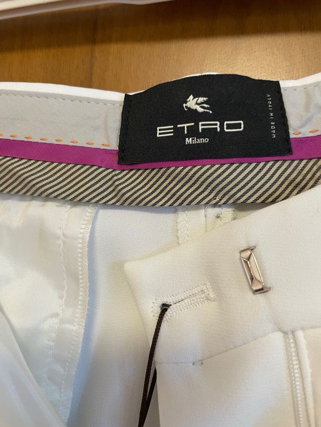 Pantaloni ETRO bianchi, slim fit