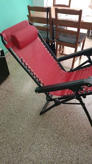 Tumbona Plegable Roja - Resistente 150kg