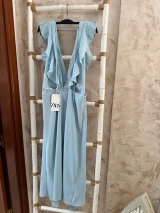 Vestido midi Zara celeste
