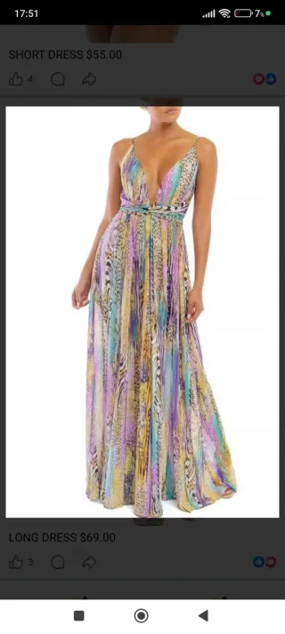 Vestido largo Soho México multicolor