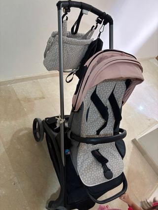 Bugaboo Dragonfly Gris Capota Rosa de verano 