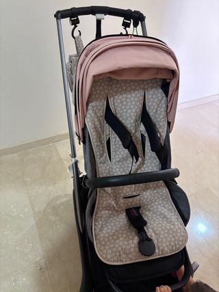 Bugaboo Dragonfly Gris Capota Rosa de verano 