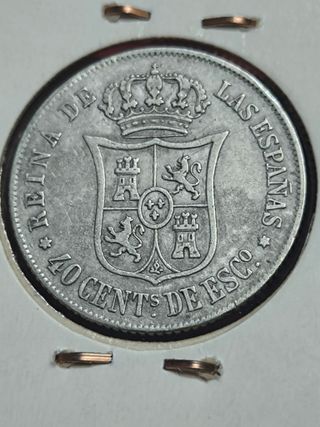 Moneda 40 Céntimos Isabel II 1866
