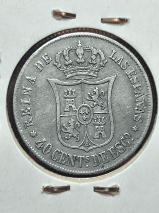 Moneda 40 Céntimos Isabel II 1866