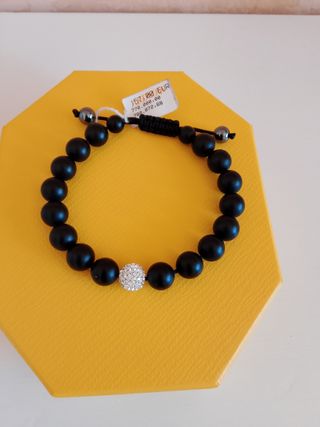 Pulsera Tresor Paris negra y plata