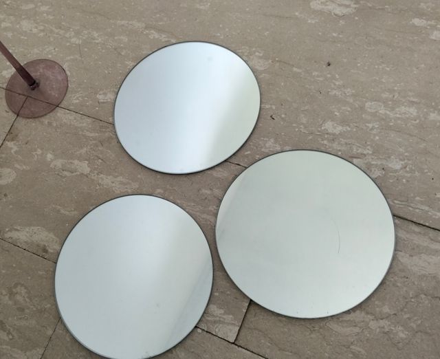 3 Sottopoatti a specchio rotondi Diametro 20cm.