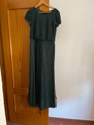 Vestido fiesta largo verde