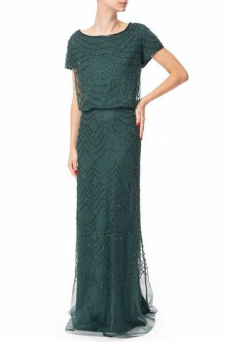 Vestido fiesta largo verde