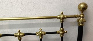 Cabecero antiguo cama 90 - metal negro y dorado