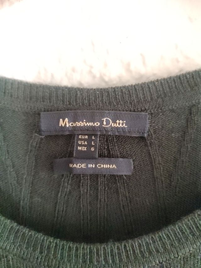 Vestido Massimo Dutti L pero va a talla- M Verde