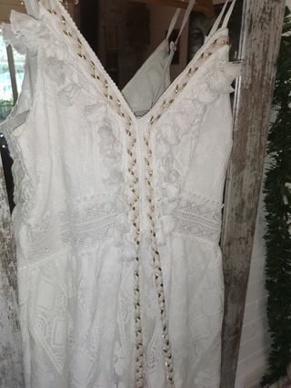 Vestido boho blanco talla XS