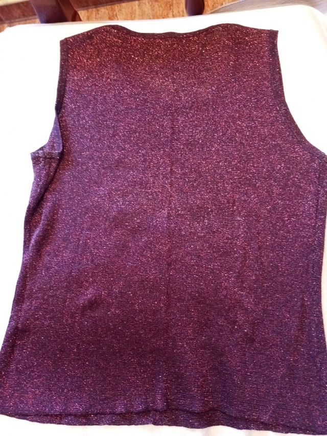 Top Brillante Mujer - Púrpura