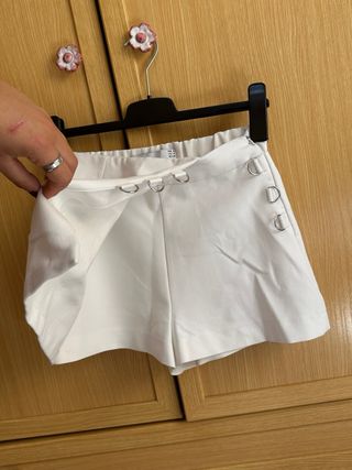 Falda pantalón Bershka blanca - Talla S