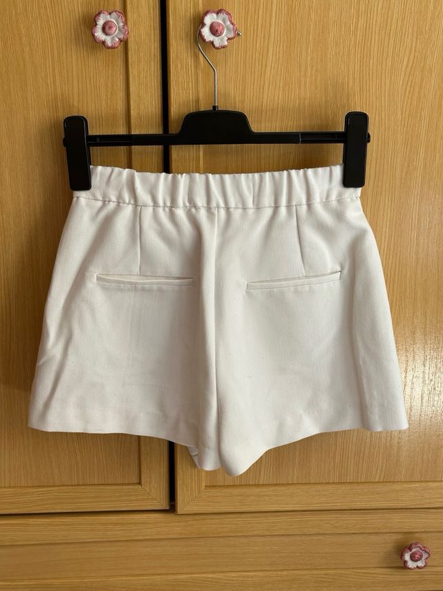 Falda pantalón Bershka blanca - Talla S