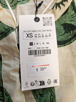 Vestido Zara corto estampado