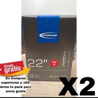 3 Cámaras Schwalbe 22” SV8 Válvula Presta 40mm