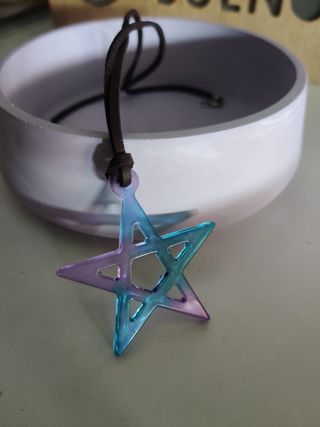 Collar Estrella Resina Azul-Morado